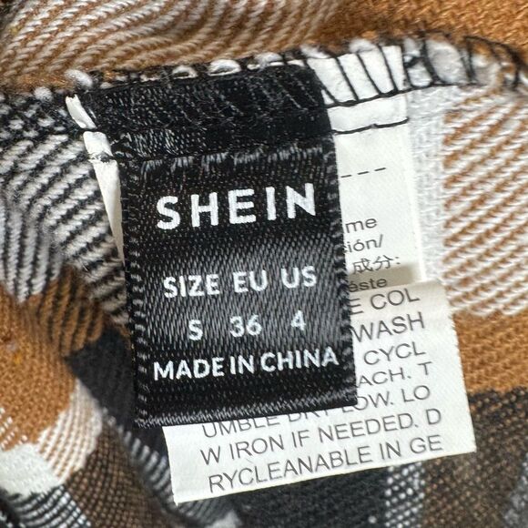 Plaid all over print black and brown sleeveless dress size small - Picture 7 of 9